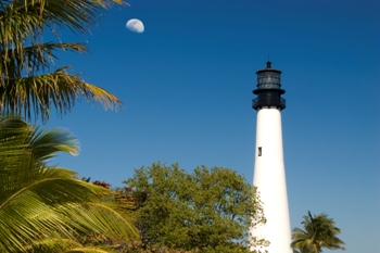 This photo of a moonrise over Key Biscayne, Florida Light was taken by photographer Andre Bogaert from the UK.